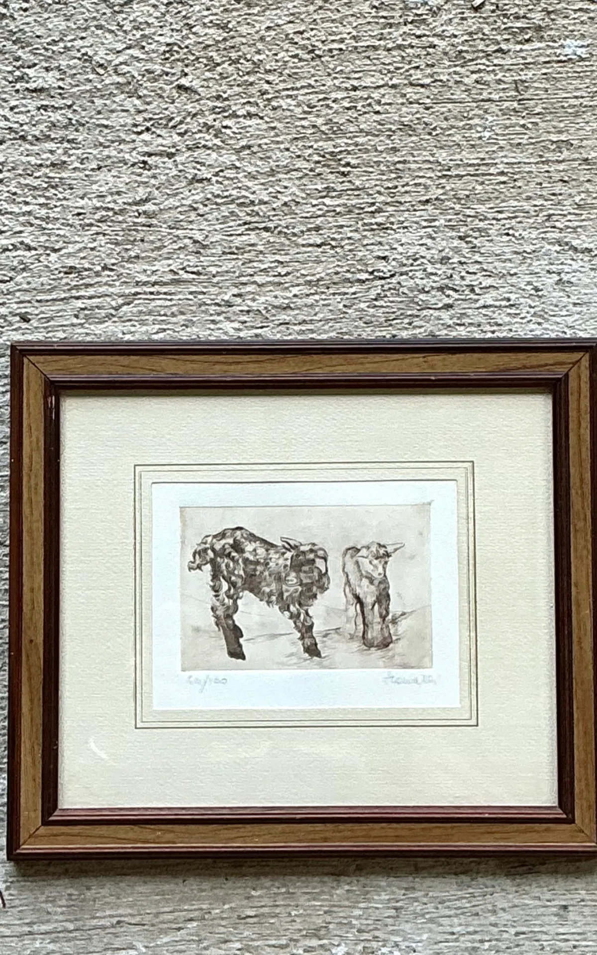 Framed Figurative Animal Etching — additional photo 6