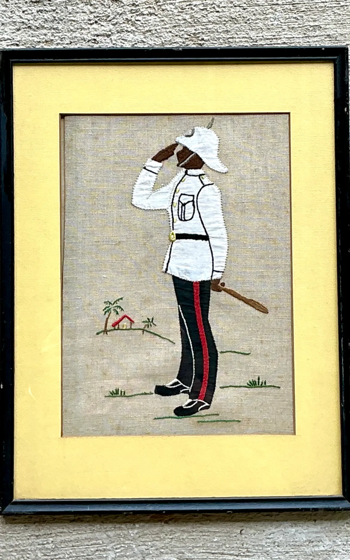 Vintage Framed Soldier Embroidery Art — additional photo 4