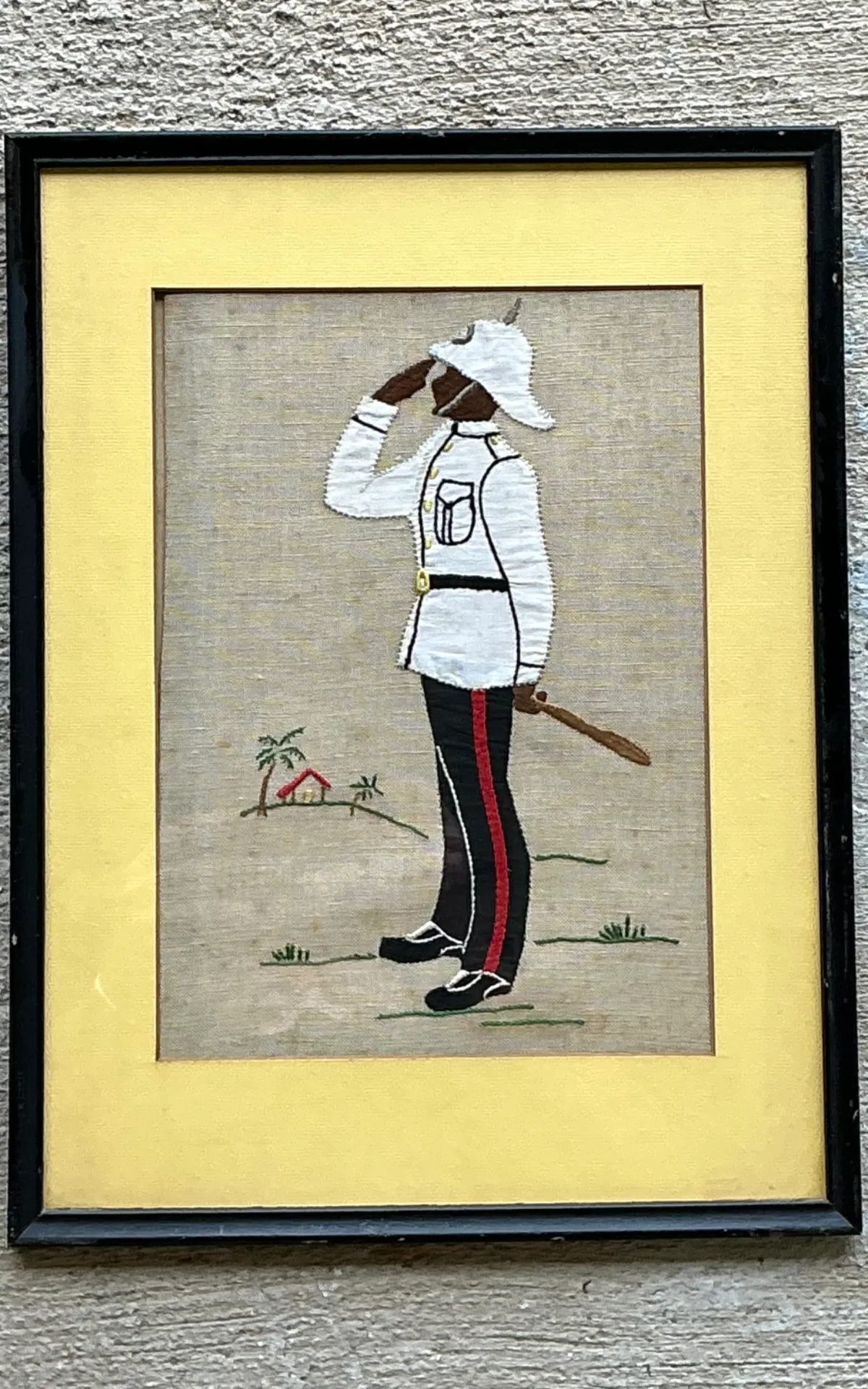 Vintage Framed Soldier Embroidery Art — additional photo 6
