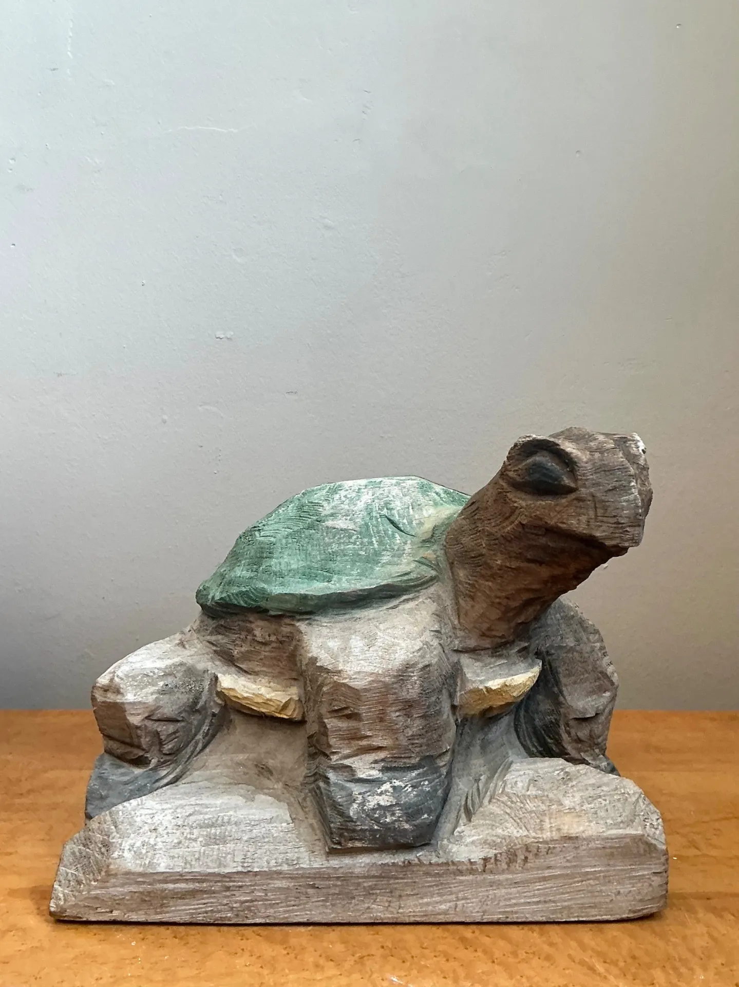 Vintage Hand Carved Turtle Sculpture — additional photo 5