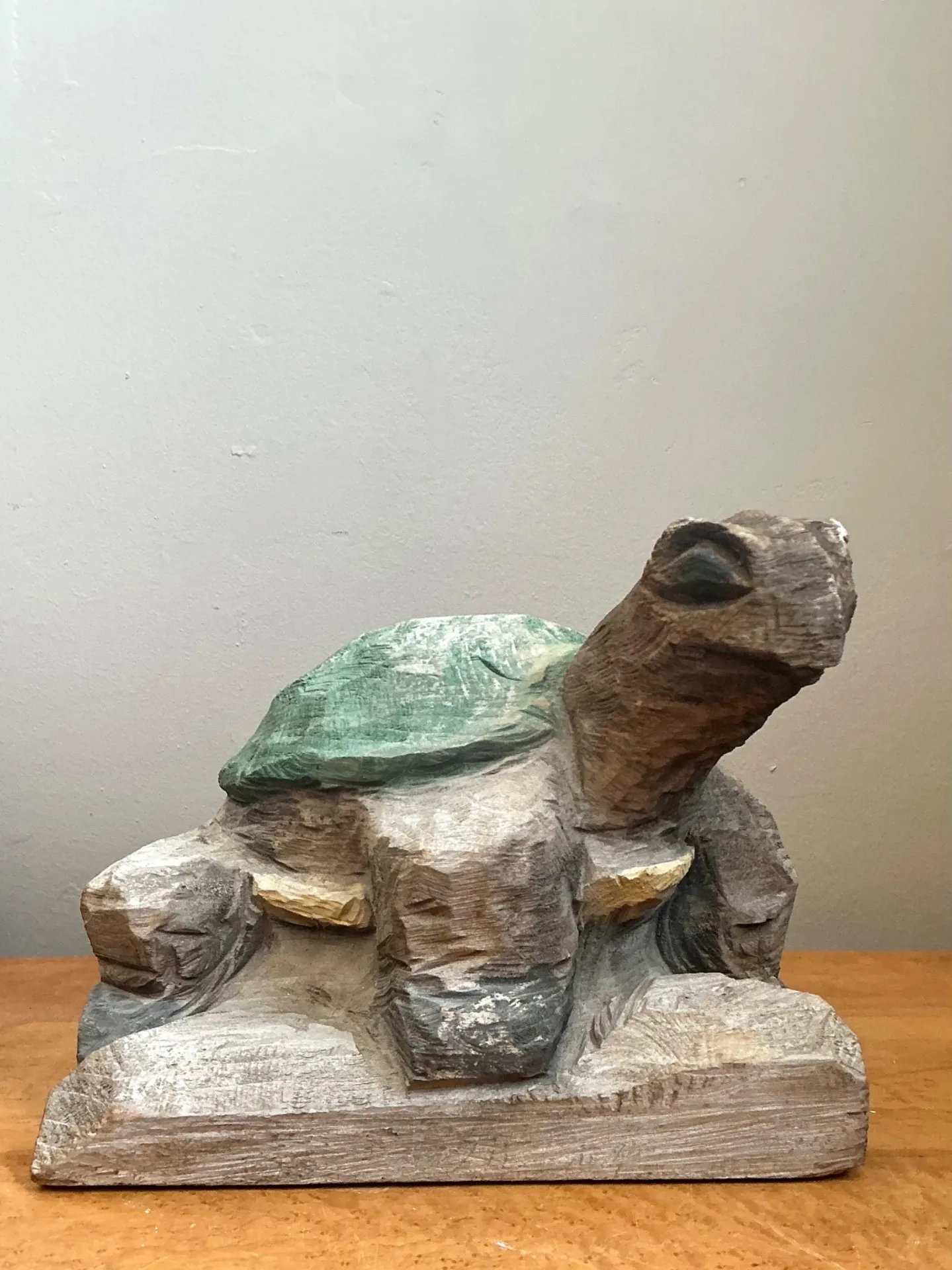 Vintage Hand Carved Turtle Sculpture — additional photo 1
