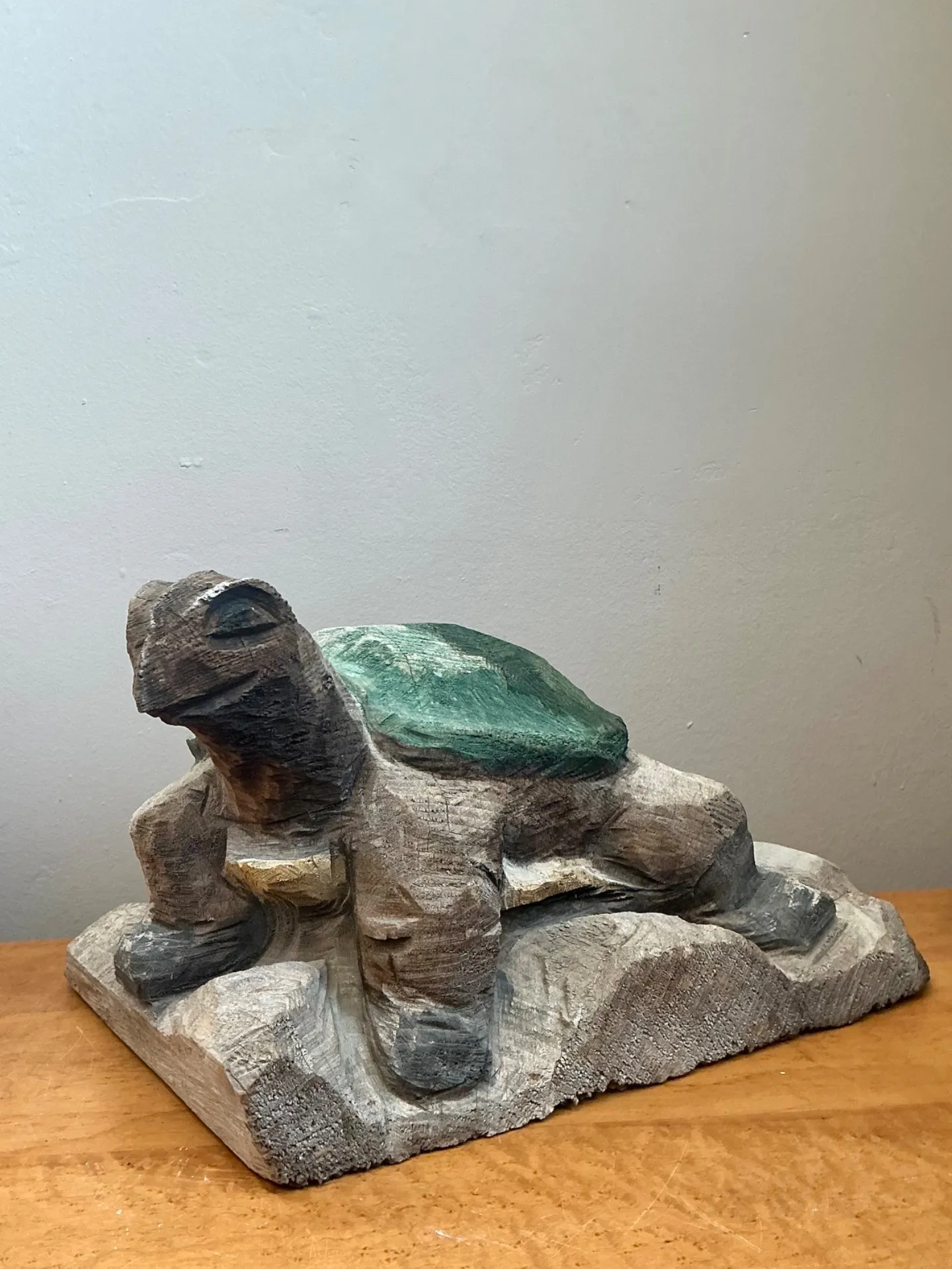 Vintage Hand Carved Turtle Sculpture — additional photo 3