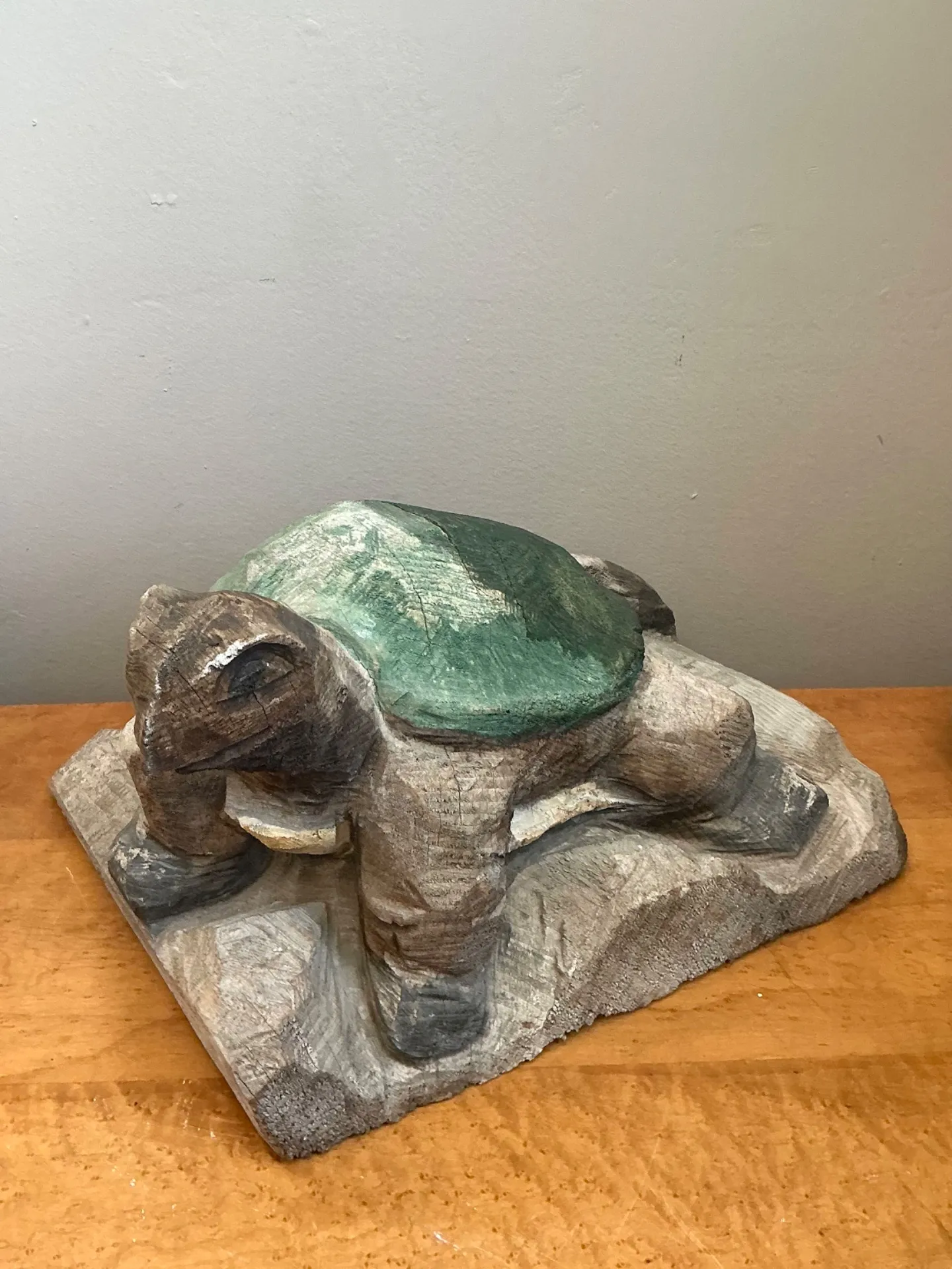 Vintage Hand Carved Turtle Sculpture — additional photo 6