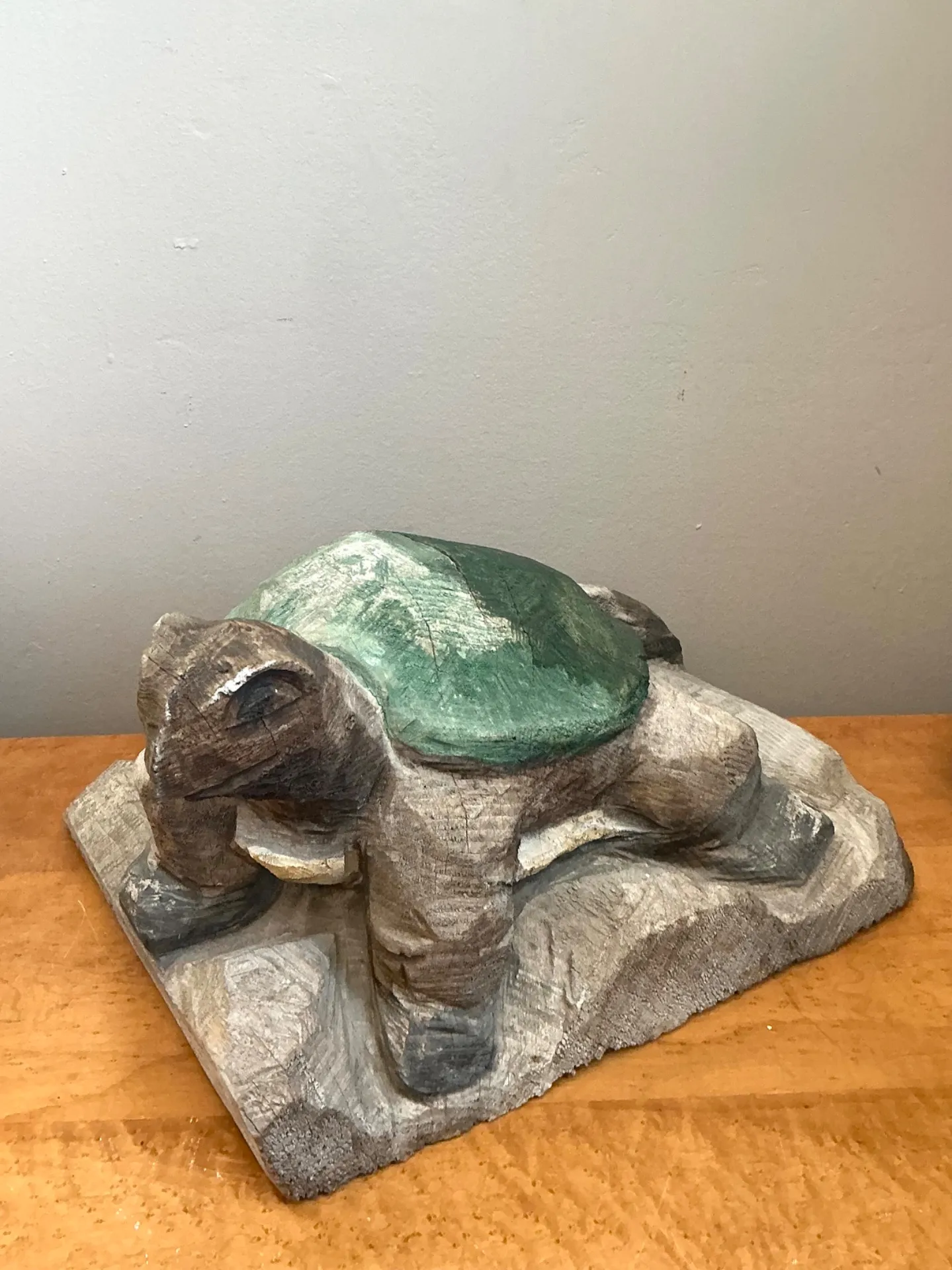 Vintage Hand Carved Turtle Sculpture — additional photo 4
