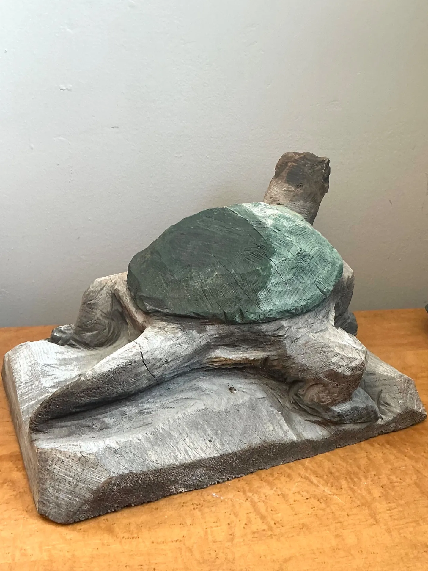 Vintage Hand Carved Turtle Sculpture — additional photo 2