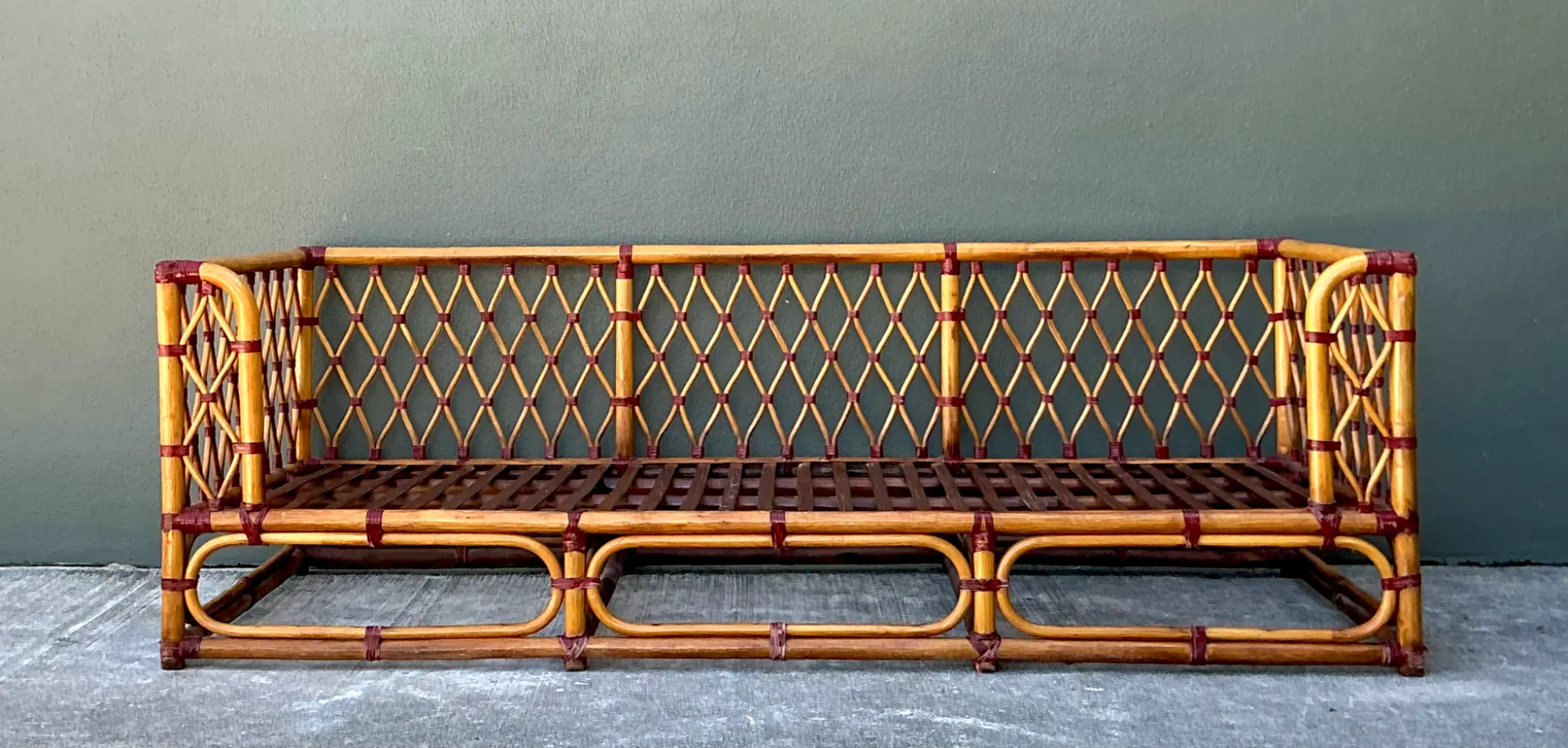 Vintage Trellis Rattan Sofa — additional photo 8