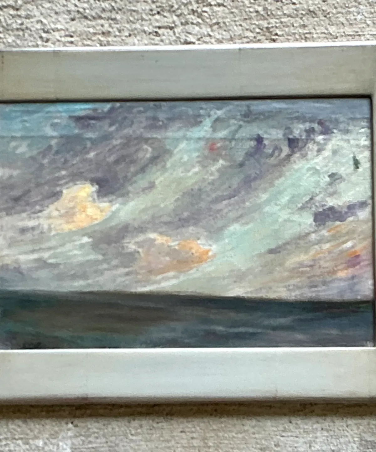 Vintage Framed Seascape Oil Painting