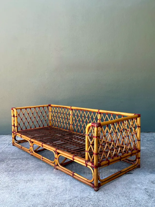 Vintage Trellis Rattan Sofa — additional photo 7