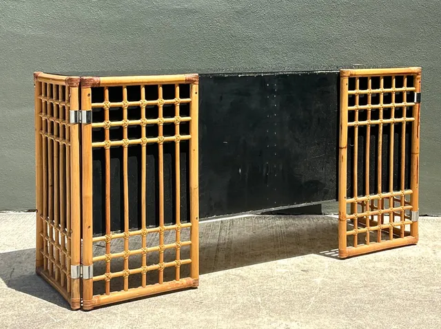 Vintage Rattan and Lacquered Wood Sideboard — additional photo 8