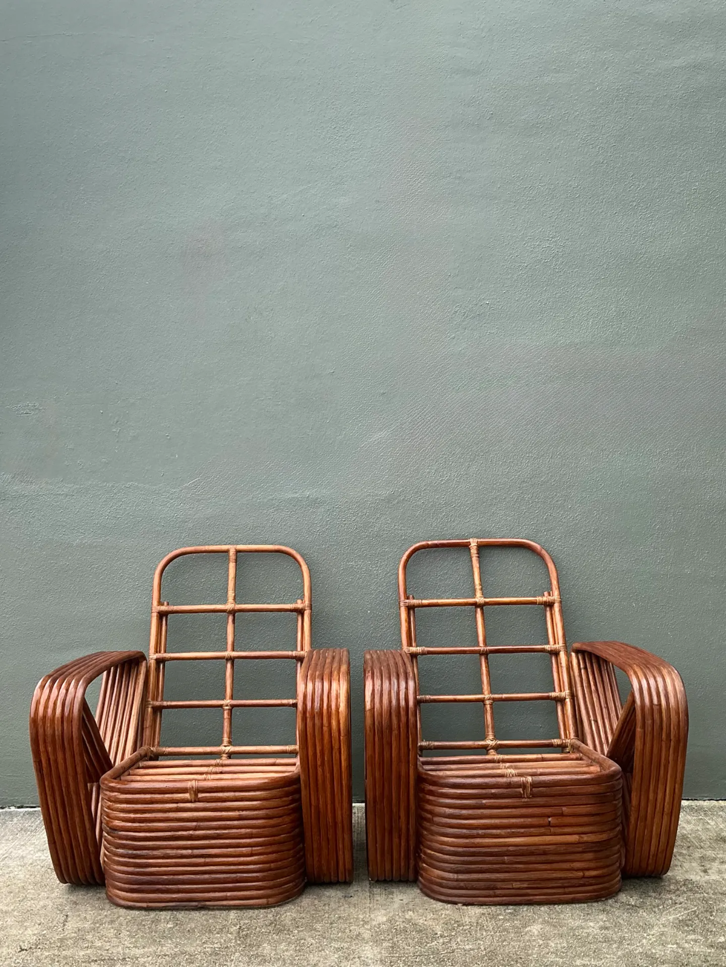 Vintage Paul Frankl Six Strand Rattan Lounge Chairs - A Pair — additional photo 3