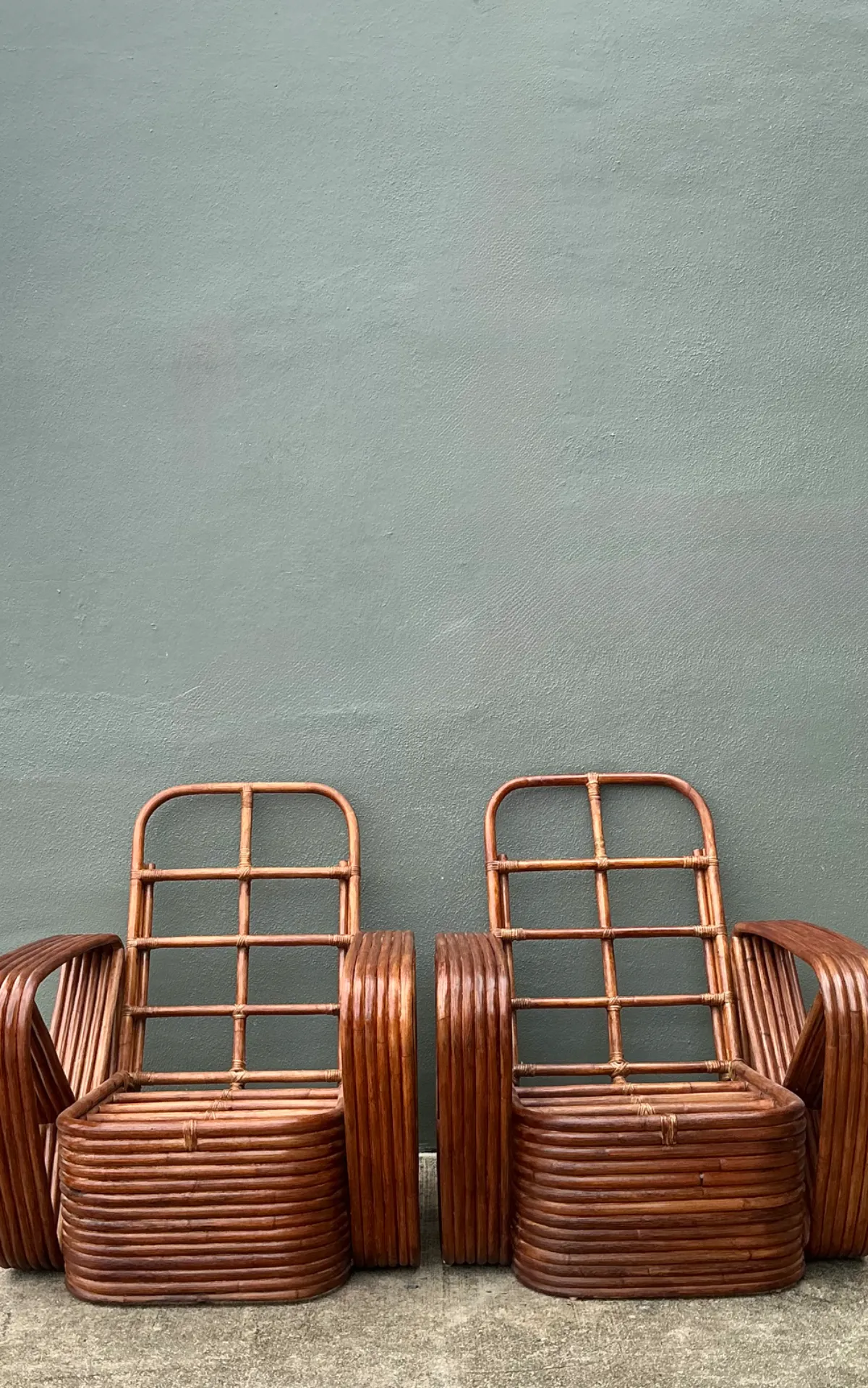 Vintage Paul Frankl Six Strand Rattan Lounge Chairs - A Pair — additional photo 3