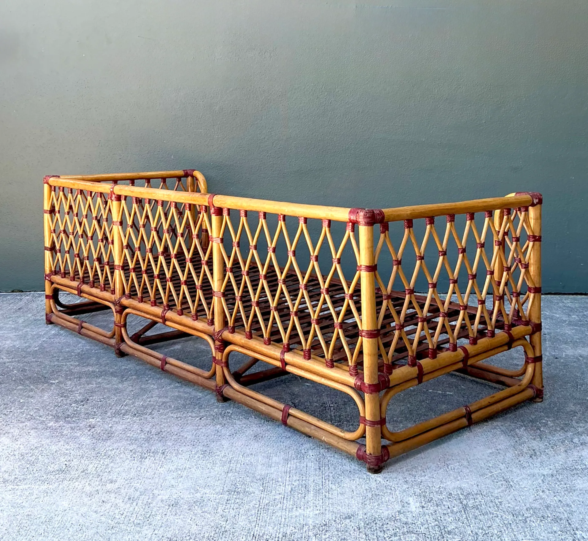 Vintage Trellis Rattan Sofa — additional photo 6
