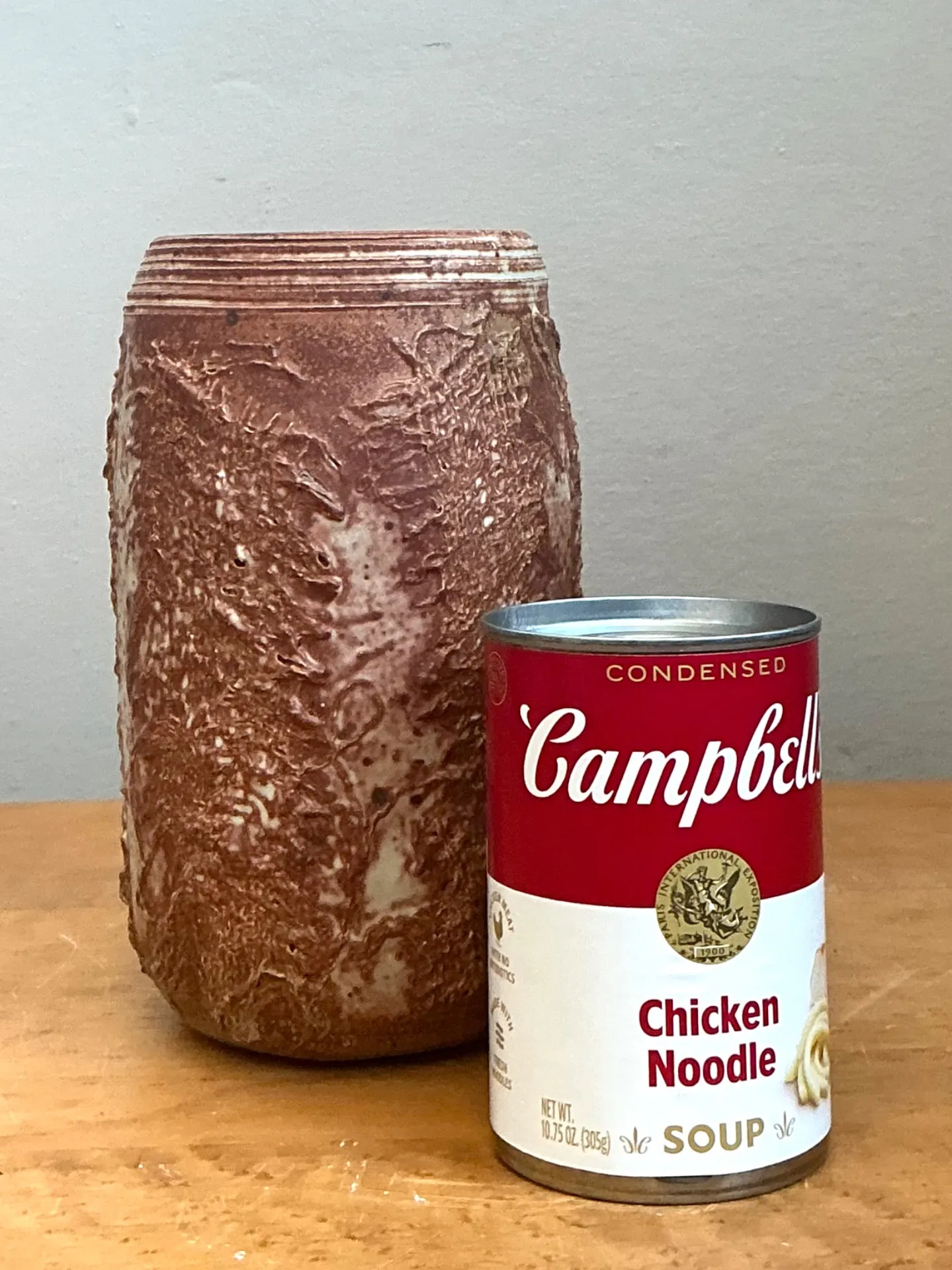 Vintage Brown Textured Studio Pottery Vase — additional photo 2