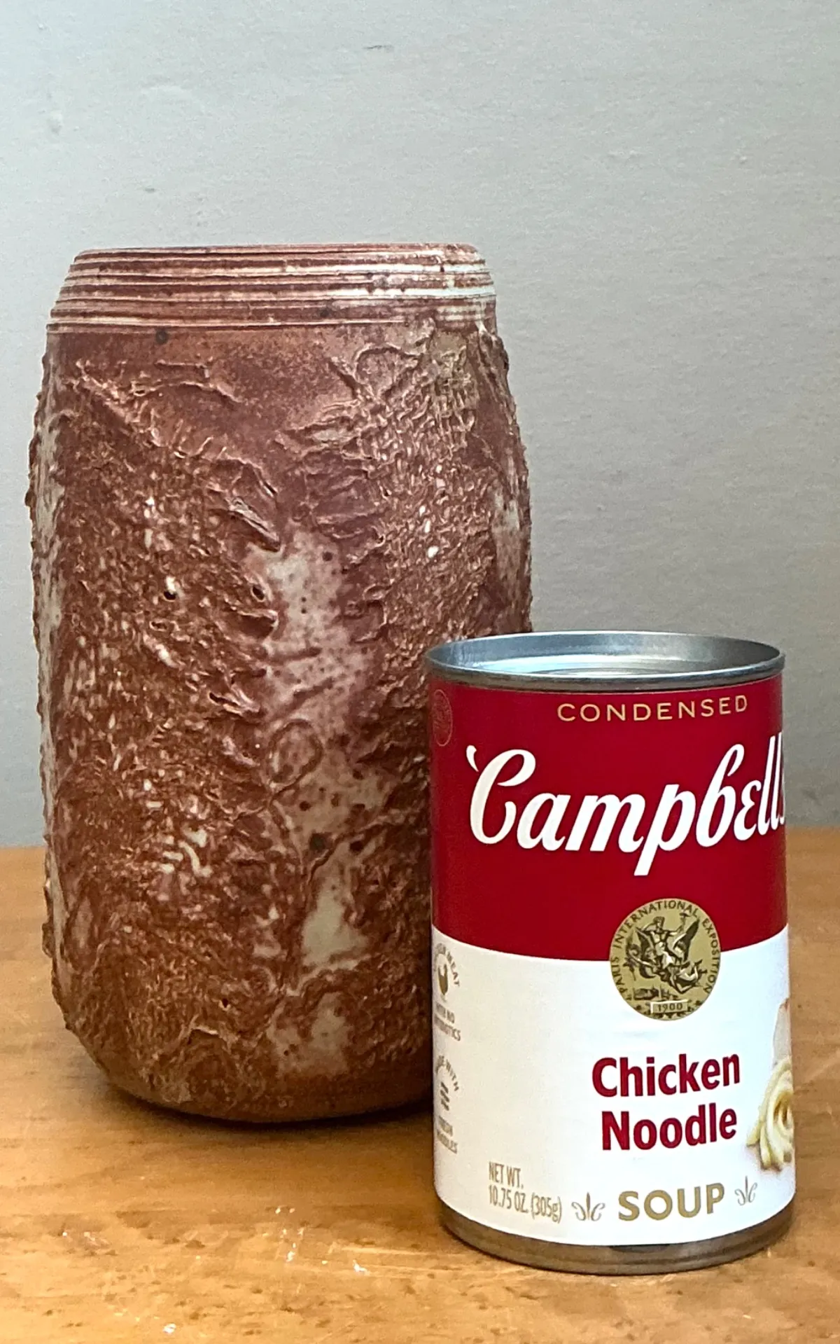Vintage Brown Textured Studio Pottery Vase — additional photo 2