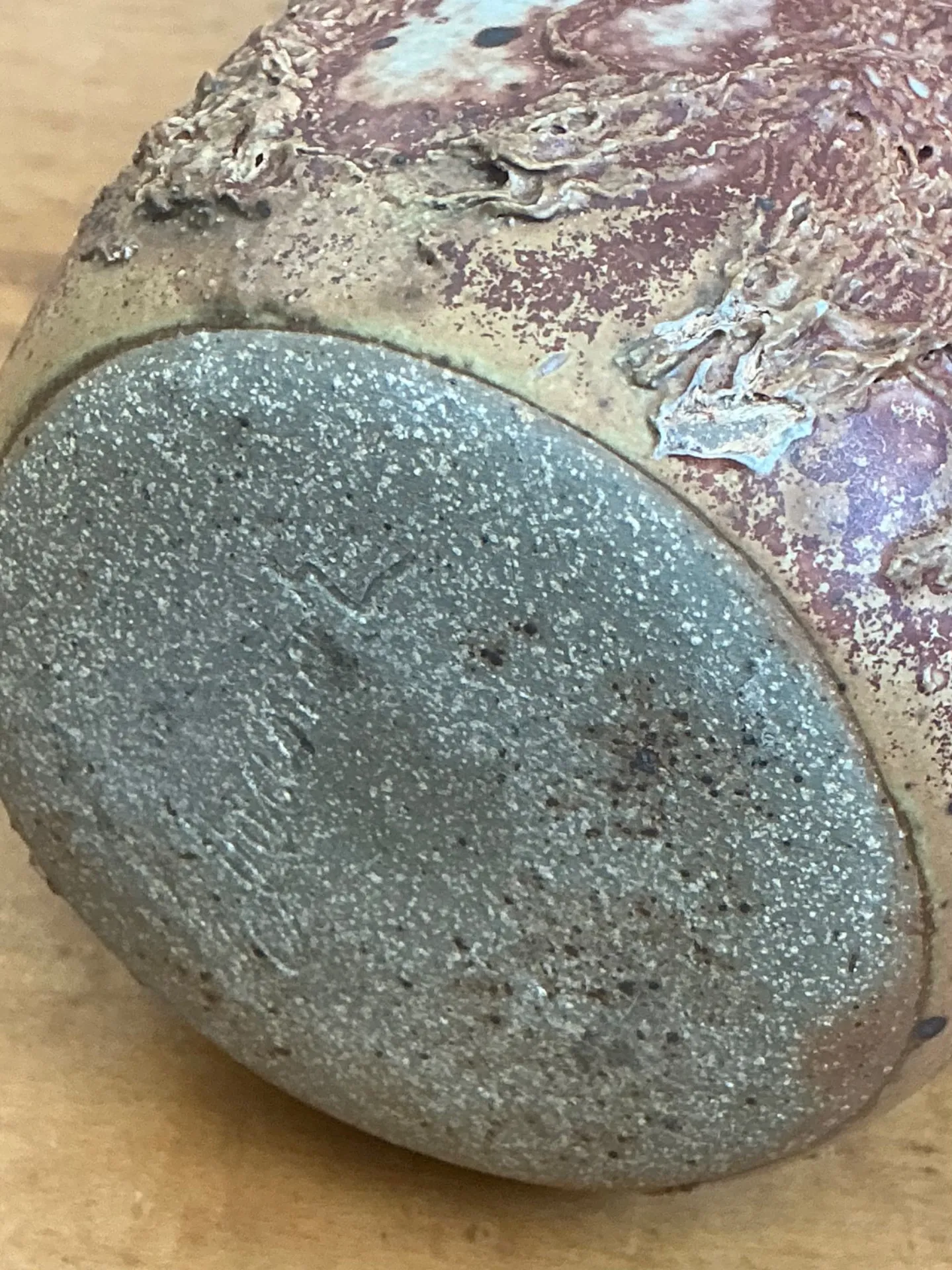 Vintage Brown Textured Studio Pottery Vase — additional photo 1