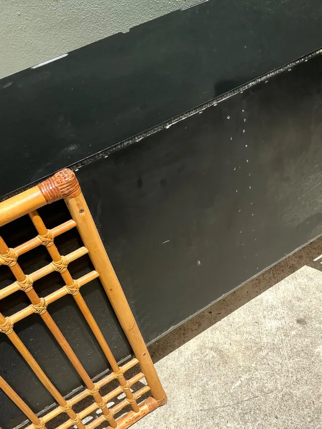 Vintage Rattan and Lacquered Wood Sideboard — additional photo 3