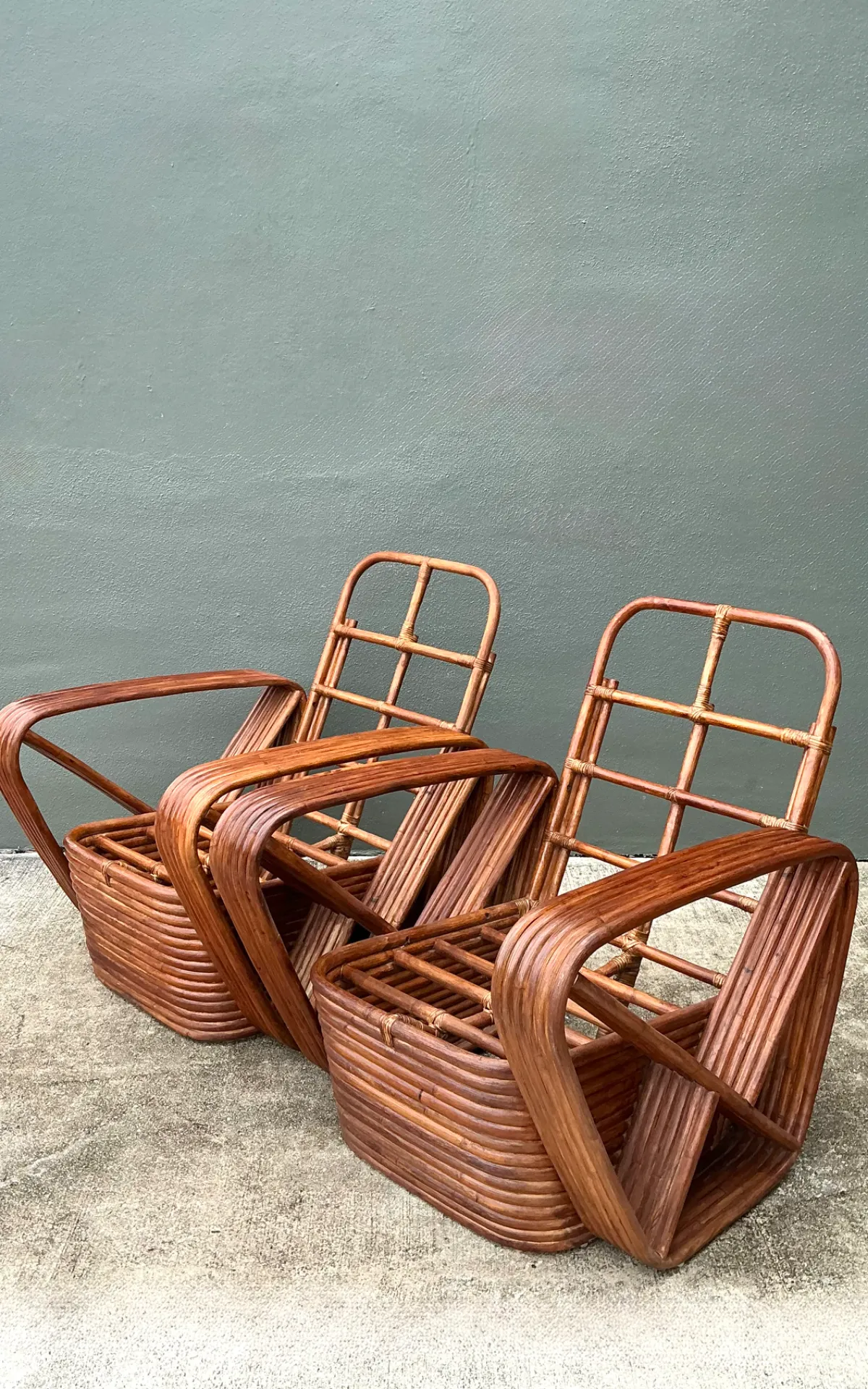 Vintage Paul Frankl Six Strand Rattan Lounge Chairs - A Pair — additional photo 6