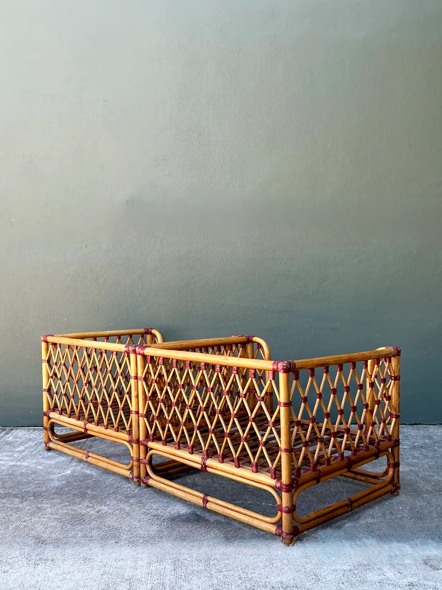 Vintage Wrapped Rattan Lounge Chairs - A Pair — additional photo 5