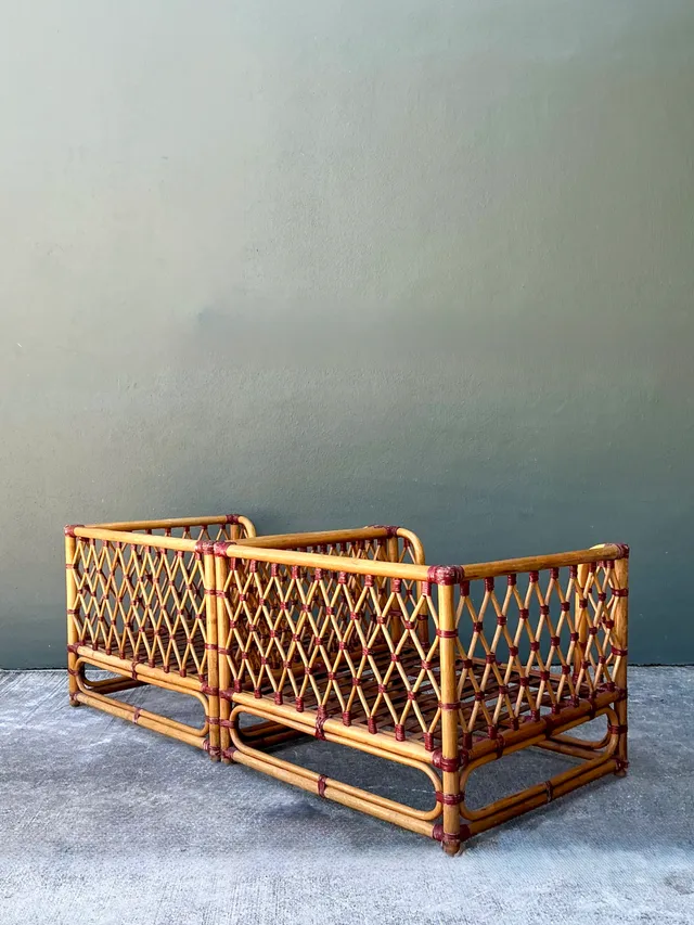 Vintage Wrapped Rattan Lounge Chairs - A Pair — additional photo 5