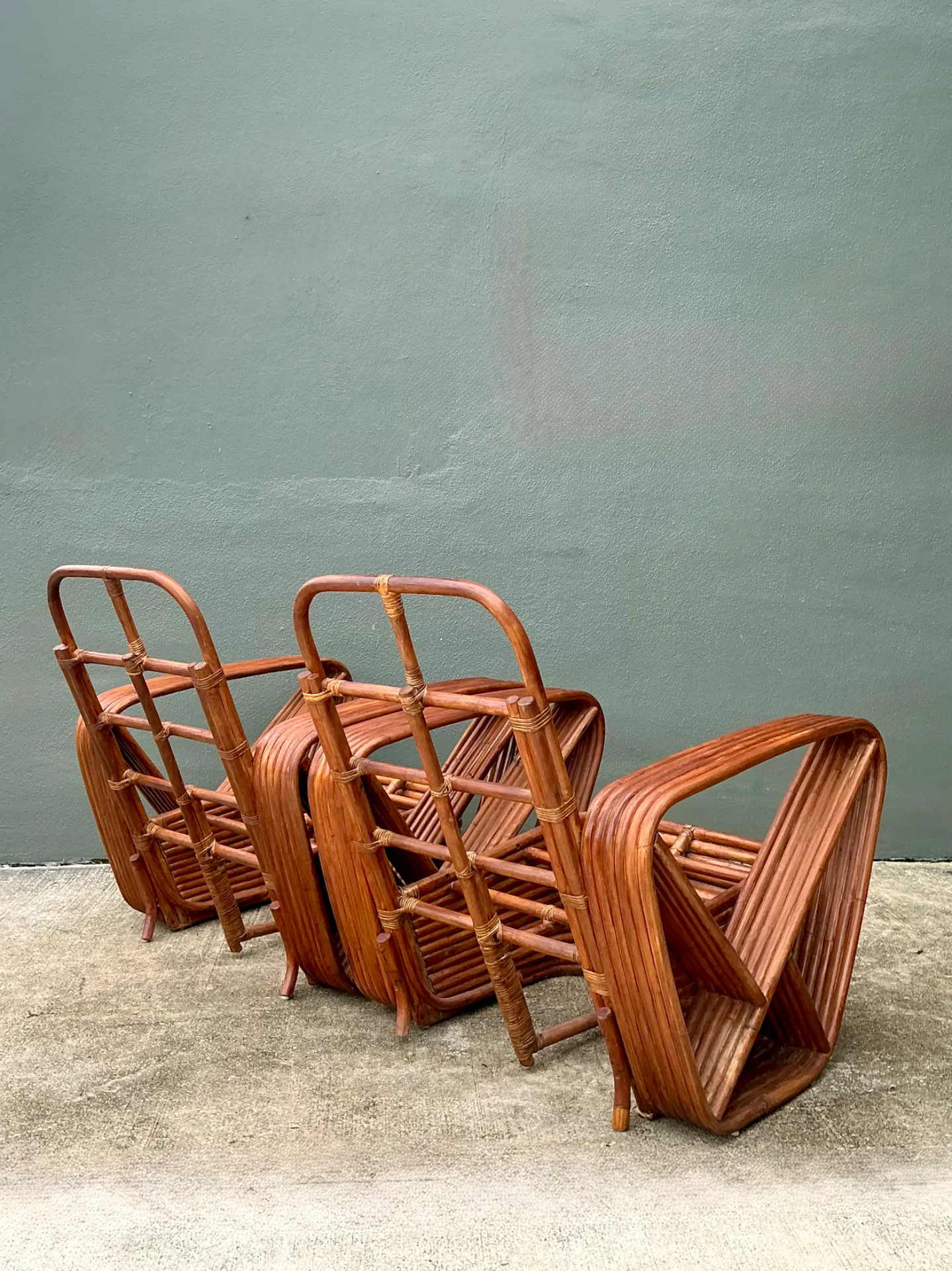 Vintage Paul Frankl Six Strand Rattan Lounge Chairs - A Pair — additional photo 7