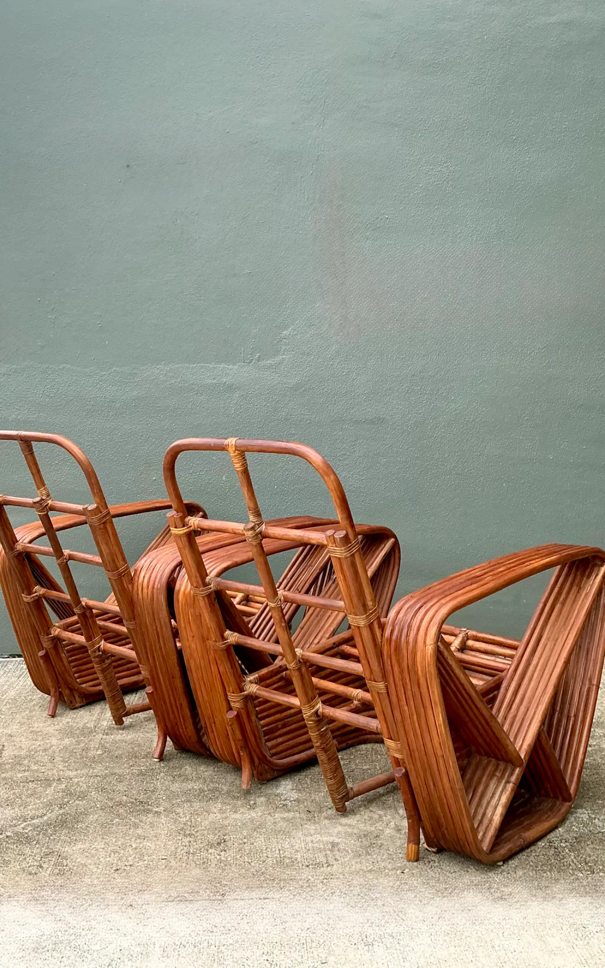 Vintage Paul Frankl Six Strand Rattan Lounge Chairs - A Pair — additional photo 7