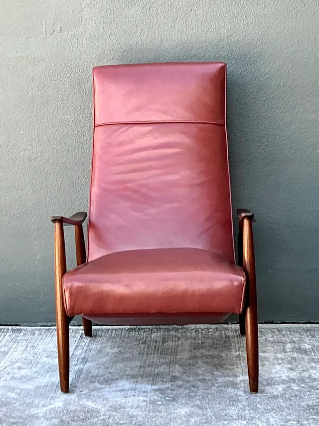 Vintage Milo Baughman for Thayer Coggin Leather Reclining Lounge Chair — additional photo 1