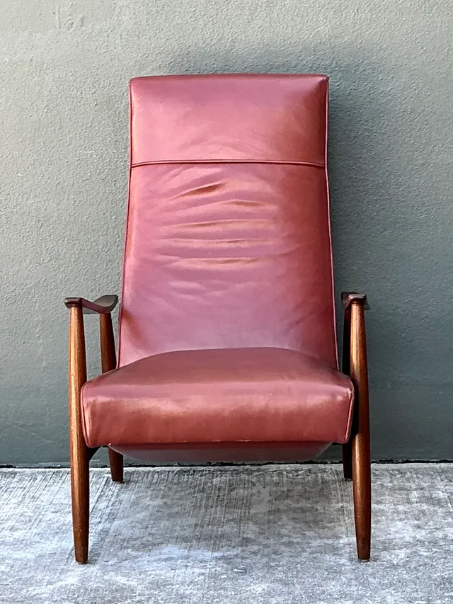Vintage Milo Baughman for Thayer Coggin Leather Reclining Lounge Chair — additional photo 7