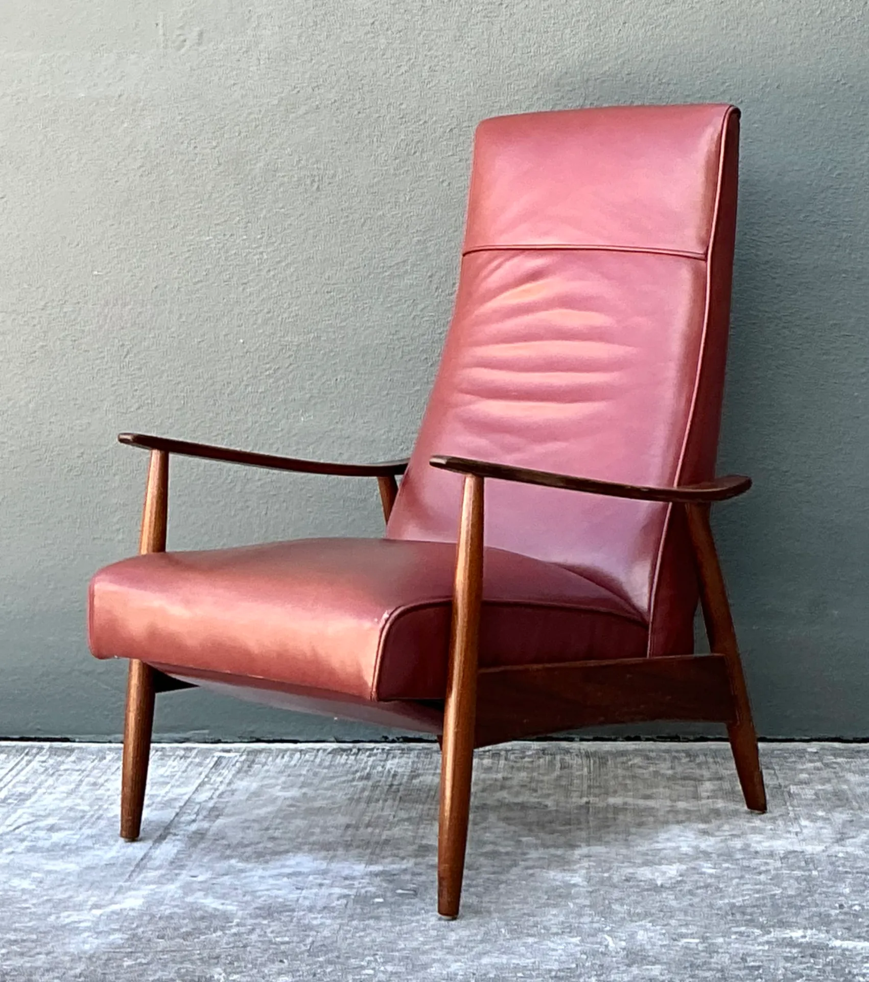 Vintage Milo Baughman for Thayer Coggin Leather Reclining Lounge Chair — additional photo 3
