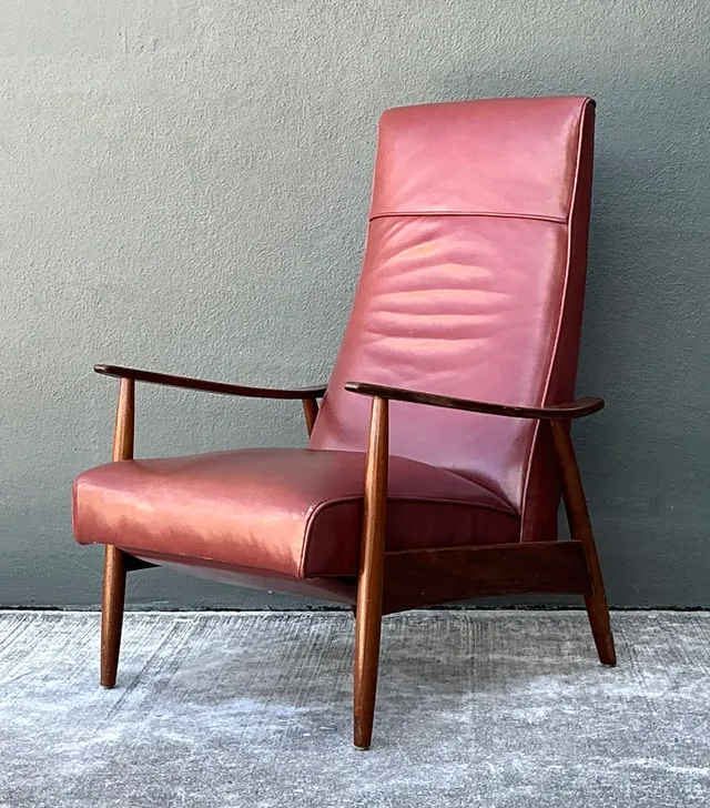 Vintage Milo Baughman for Thayer Coggin Leather Reclining Lounge Chair — additional photo 2