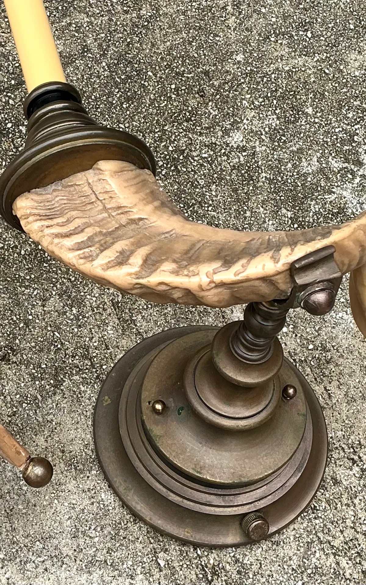 Vintage Brass Twisted Horn Wall Sconces — additional photo 2