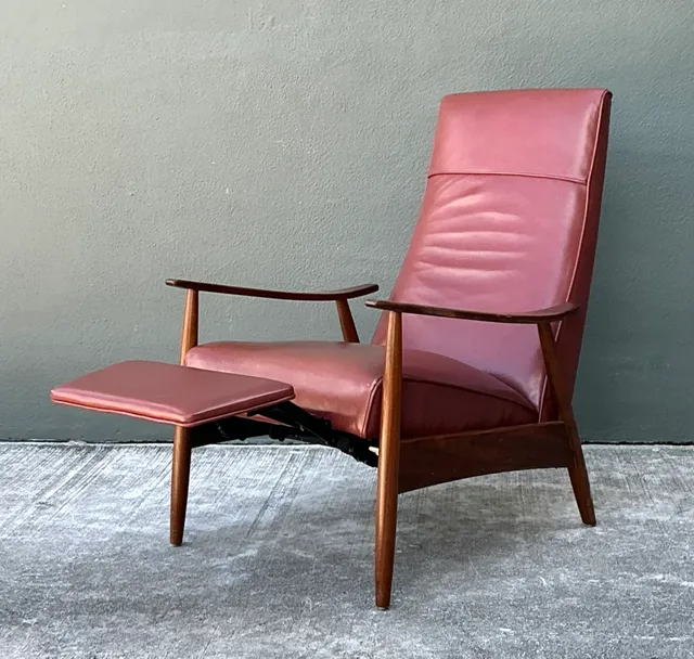 Vintage Milo Baughman for Thayer Coggin Leather Reclining Lounge Chair — additional photo 6