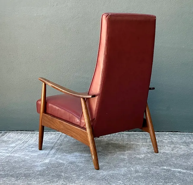 Vintage Milo Baughman for Thayer Coggin Leather Reclining Lounge Chair — additional photo 8