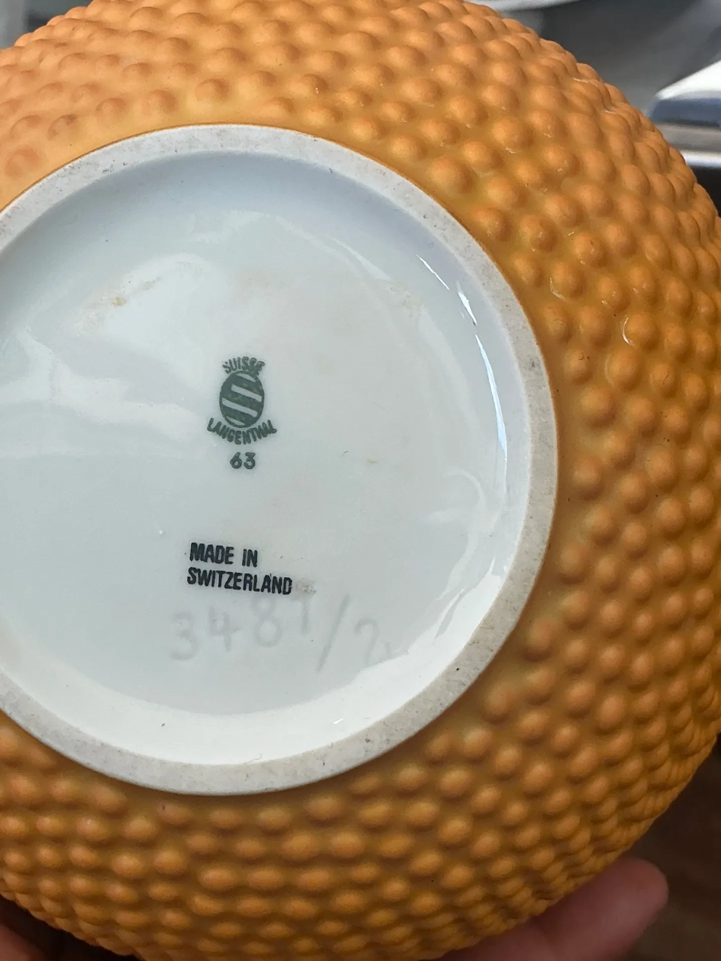Mid-Century Modern Swiss Orange Ceramic Vase — additional photo 2