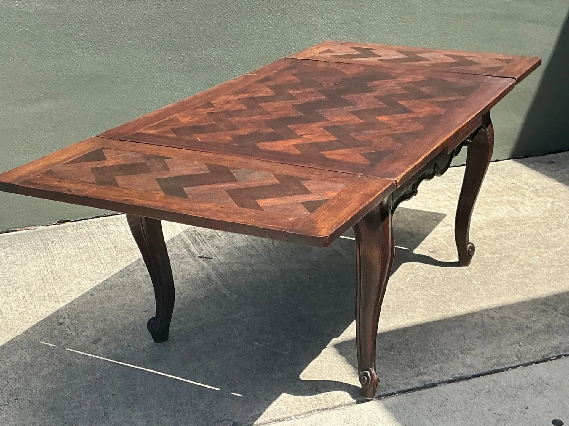 Vintage Herringbone Extendable Dining Table — additional photo 5
