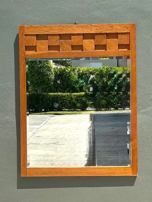 Vintage Lane “Staccato” Geometric Wood Frame Mirror — additional photo 5