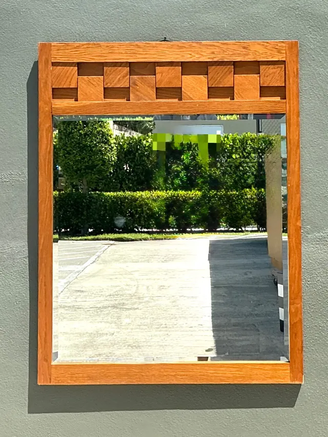 Vintage Lane “Staccato” Geometric Wood Frame Mirror — additional photo 3