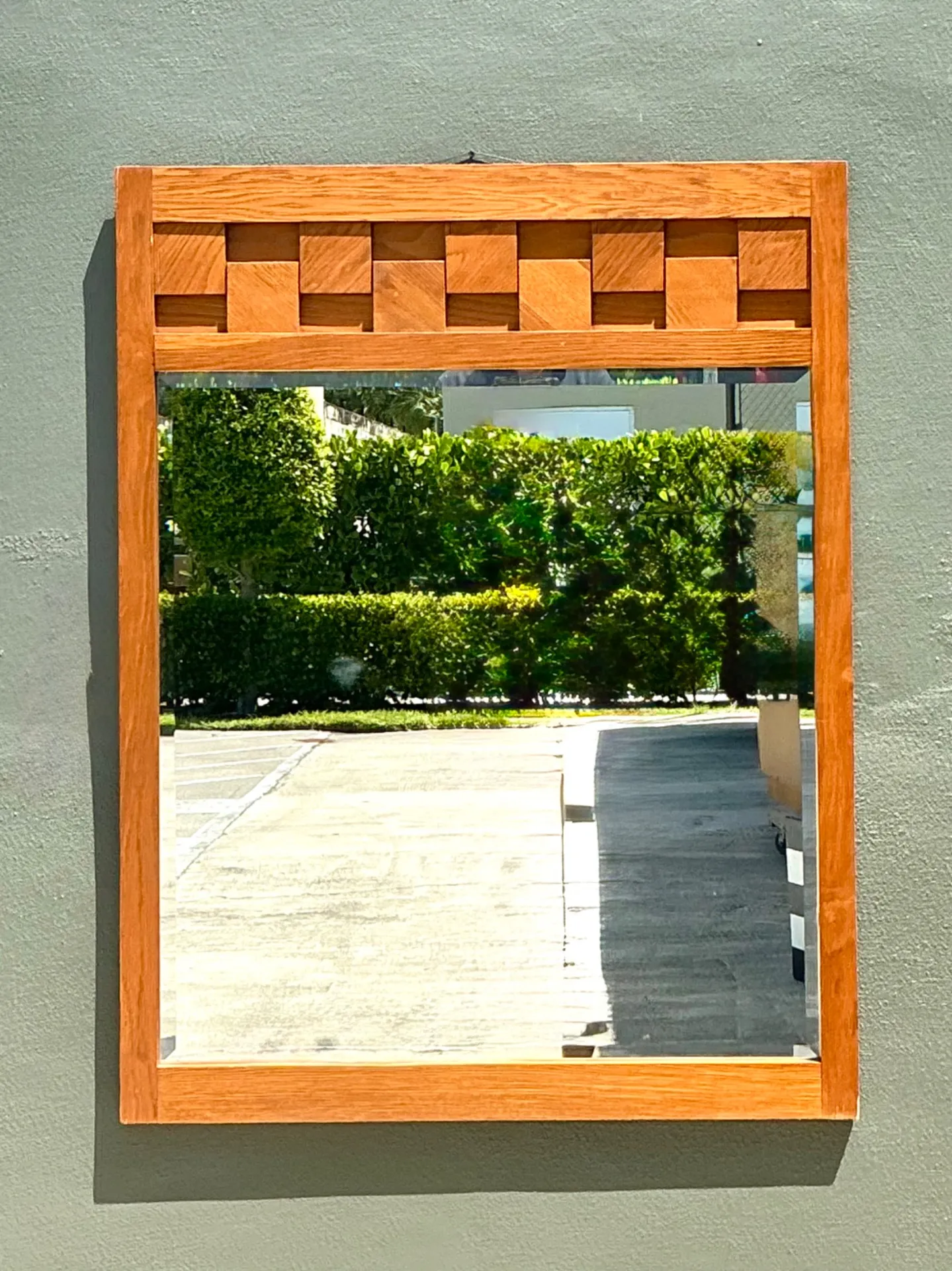 Vintage Lane “Staccato” Geometric Wood Frame Mirror — additional photo 2
