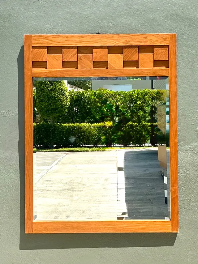Vintage Lane “Staccato” Geometric Wood Frame Mirror — additional photo 2