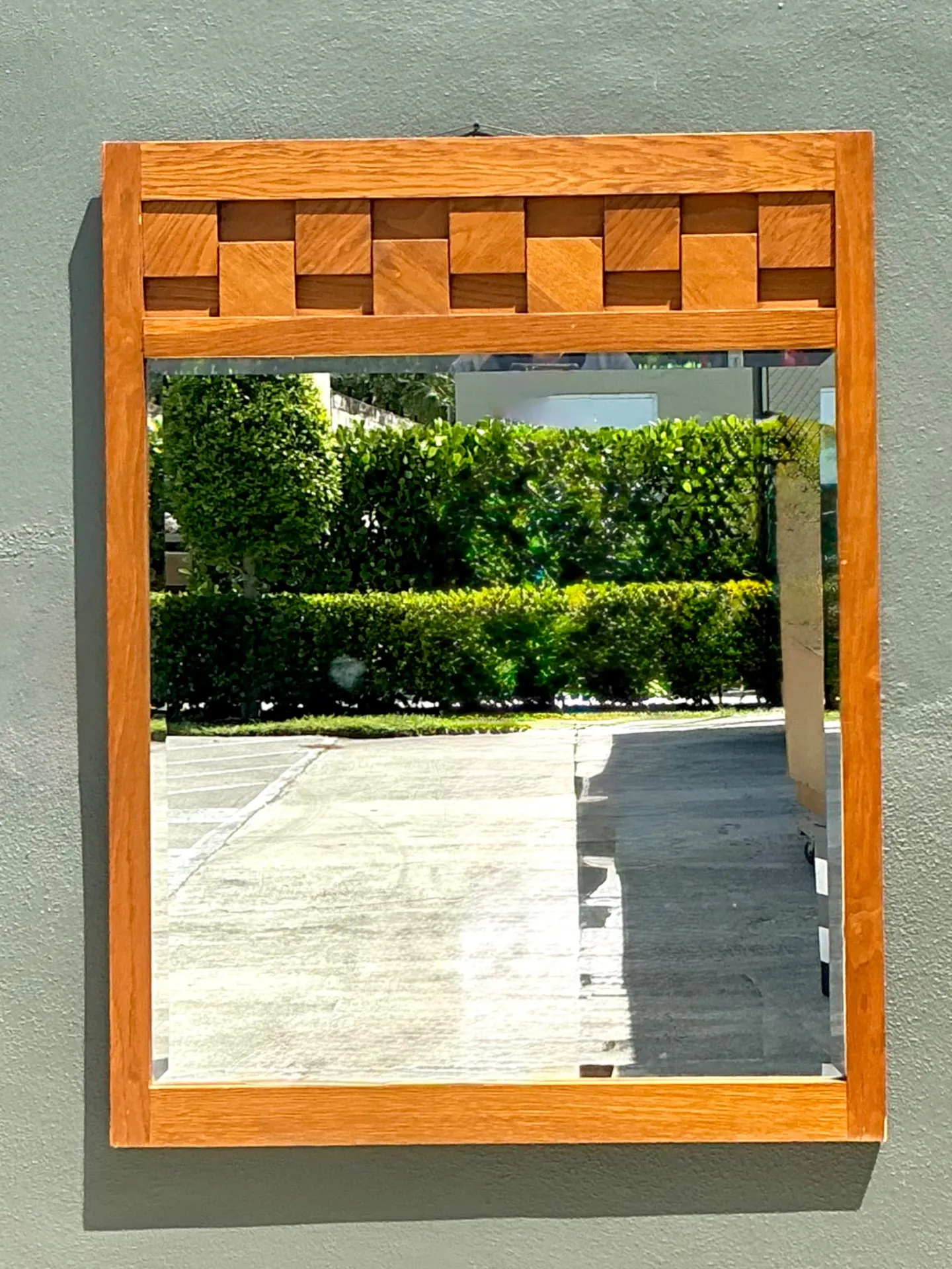 Vintage Lane “Staccato” Geometric Wood Frame Mirror — additional photo 1