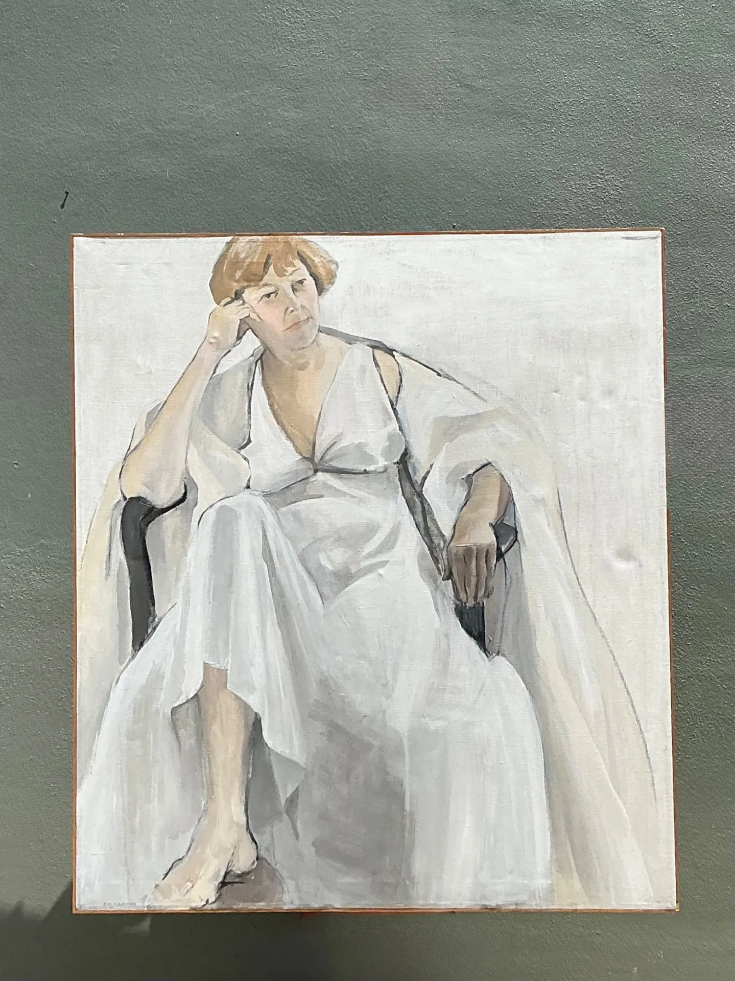 Vintage Portrait of Seated Woman Oil Painting — additional photo 5