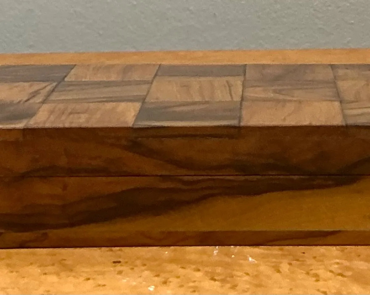 Vintage Checkered Wood Decorative Box — additional photo 8