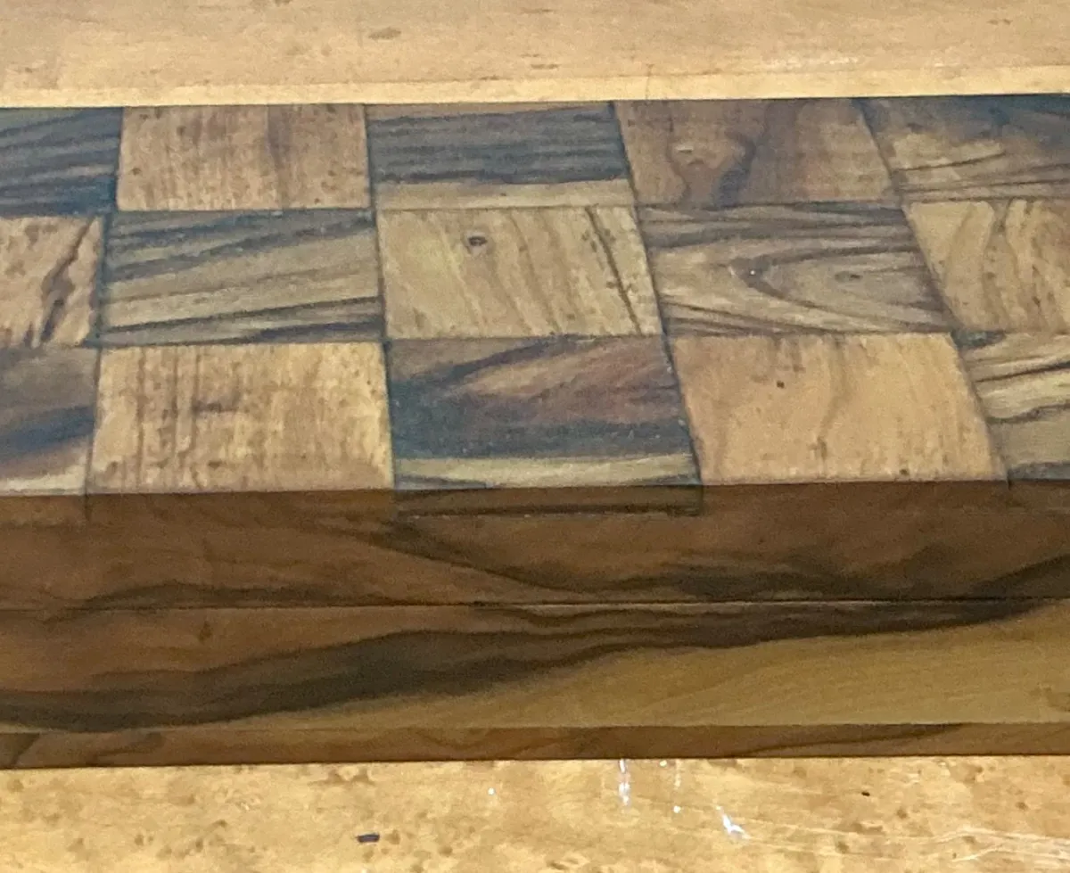 Vintage Checkered Wood Decorative Box — additional photo 5