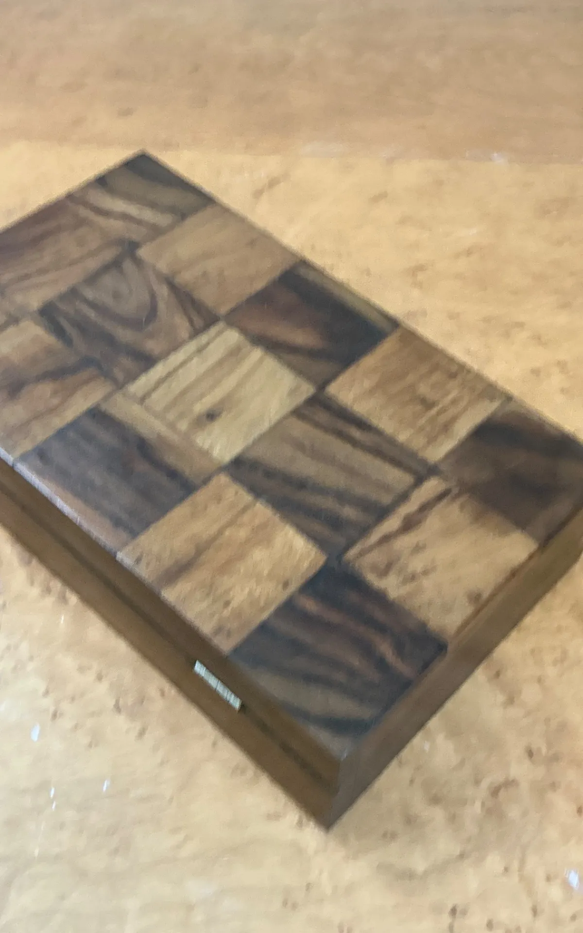 Vintage Checkered Wood Decorative Box — additional photo 7