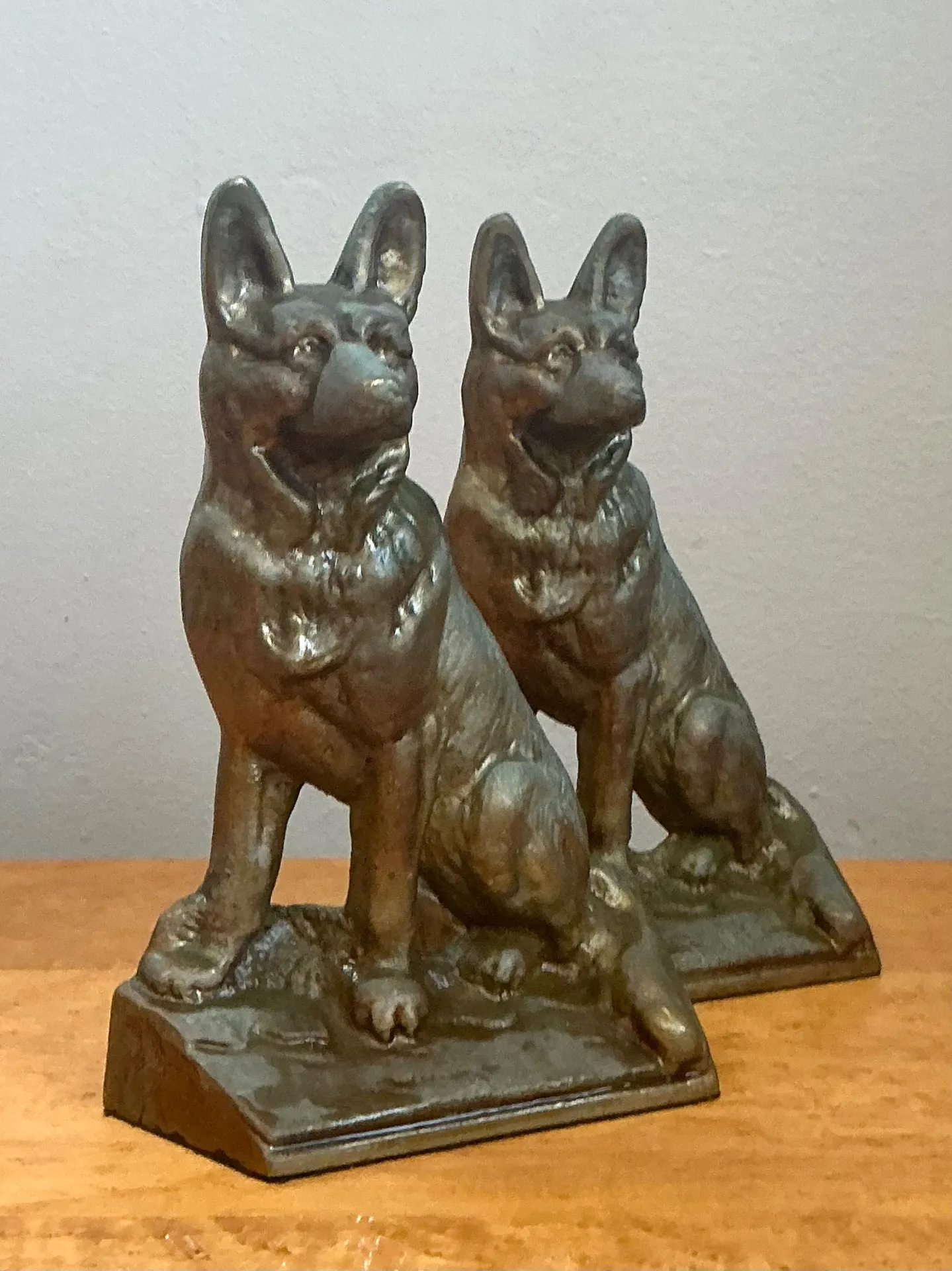 Vintage Bronze Dog Bookends - A Pair — additional photo 1