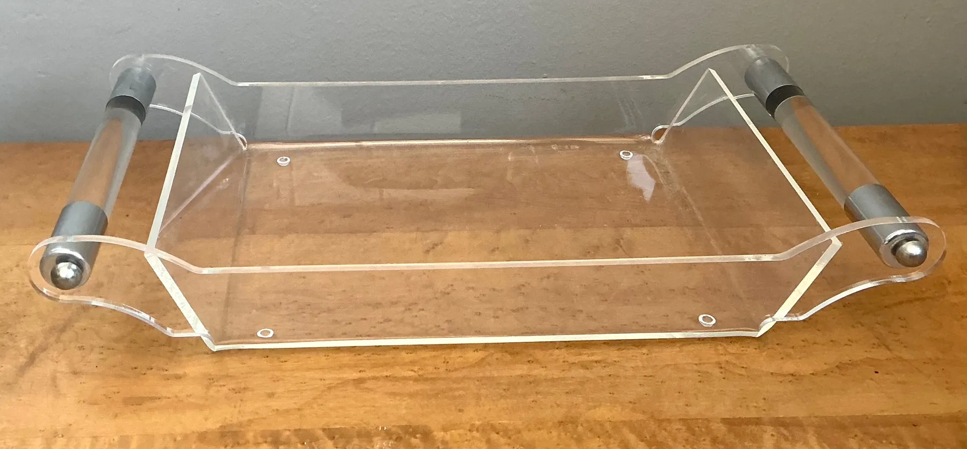 Vintage Lucite and Chrome Tray — additional photo 1