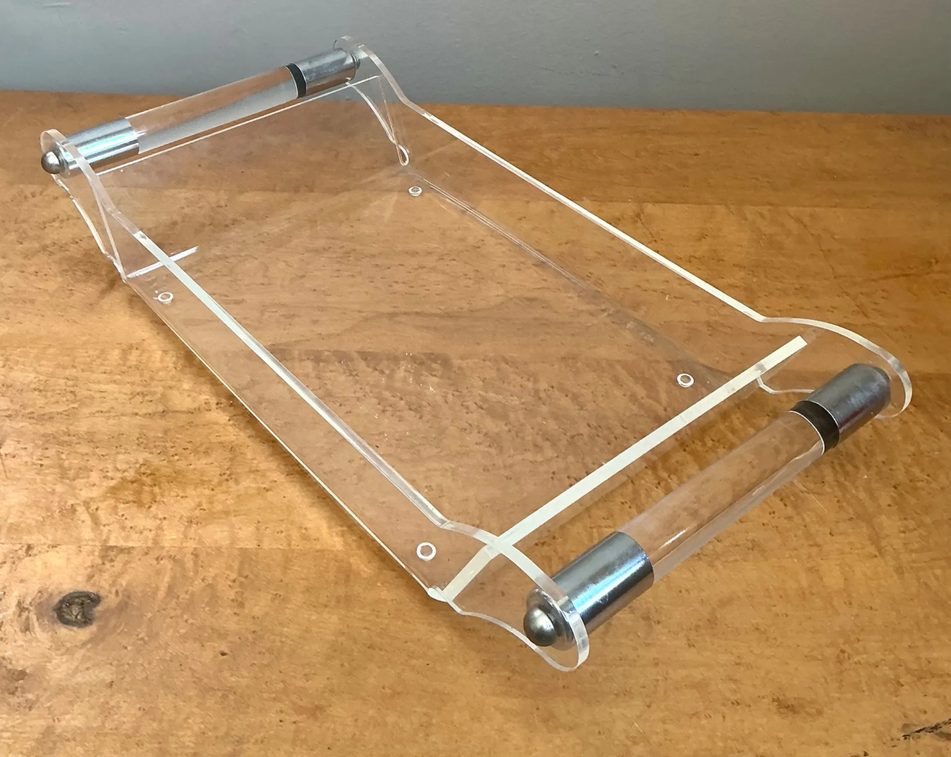 Vintage Lucite and Chrome Tray — additional photo 2