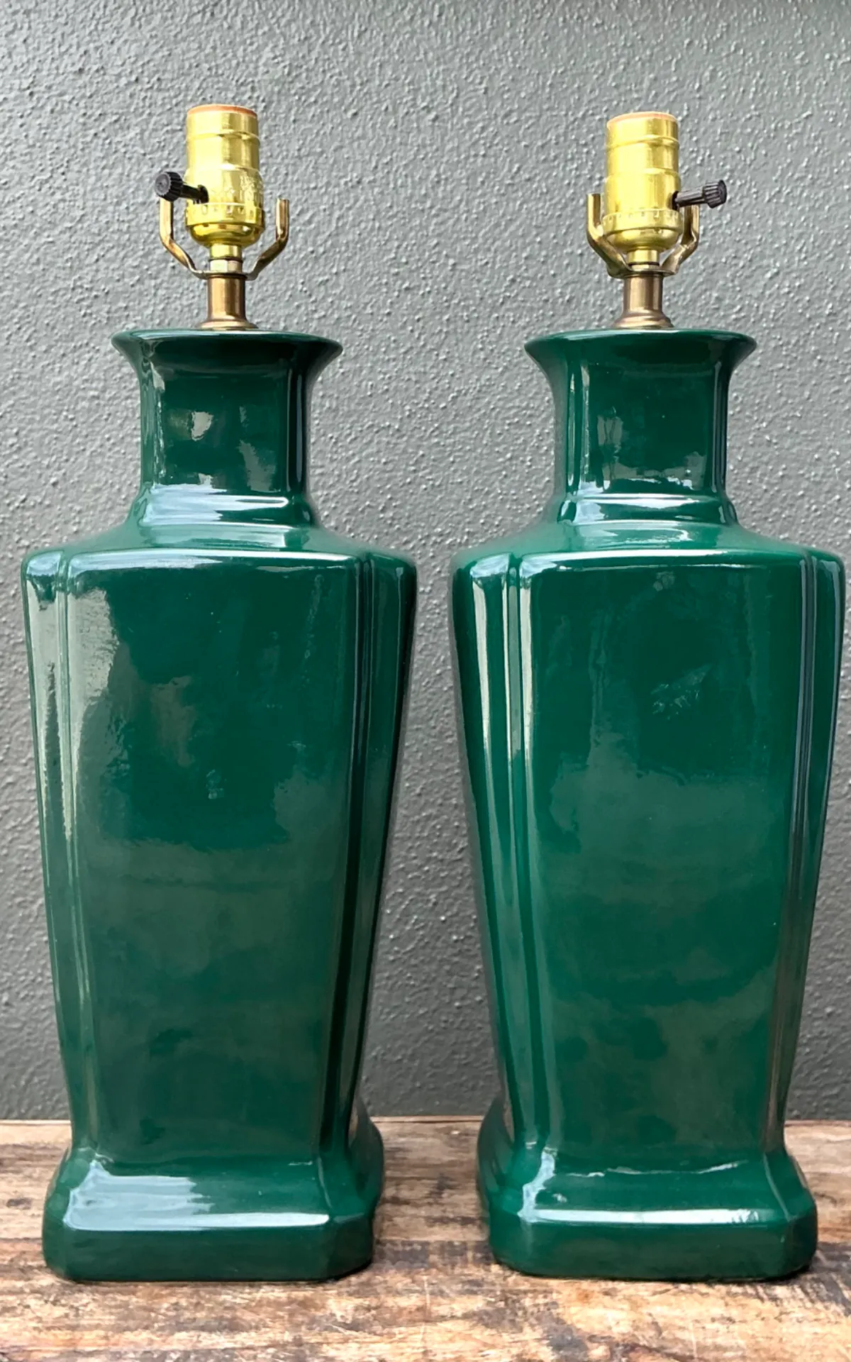 Vintage Glazed Ceramic Table Lamps - Pair — additional photo 6
