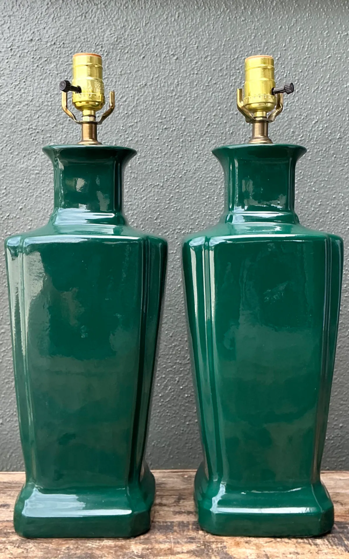 Vintage Glazed Ceramic Table Lamps - Pair — additional photo 8