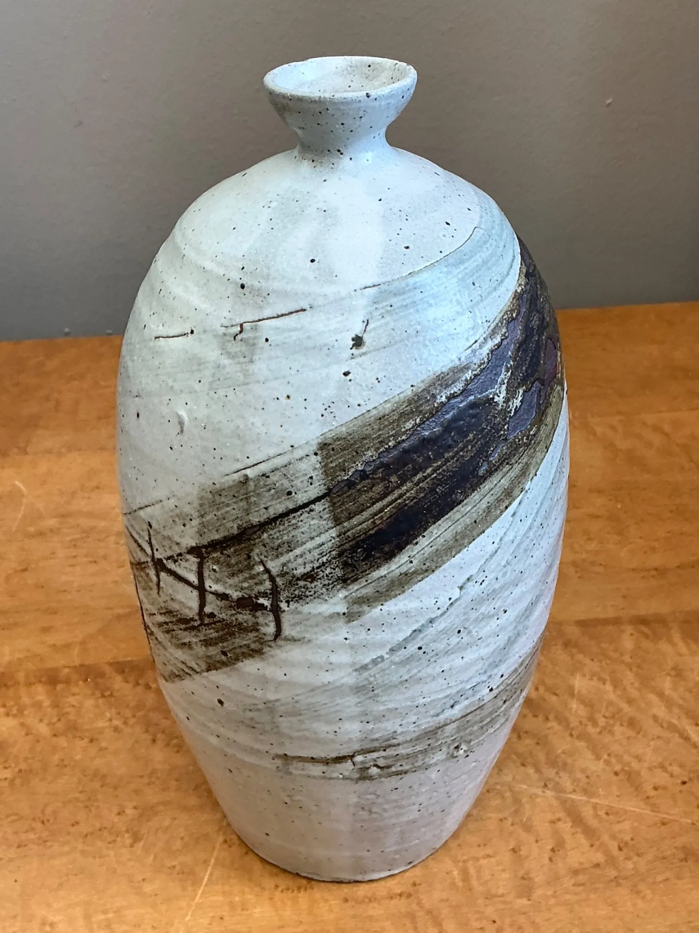 Vintage Handcrafted Abstract Ceramic Vase — additional photo 1
