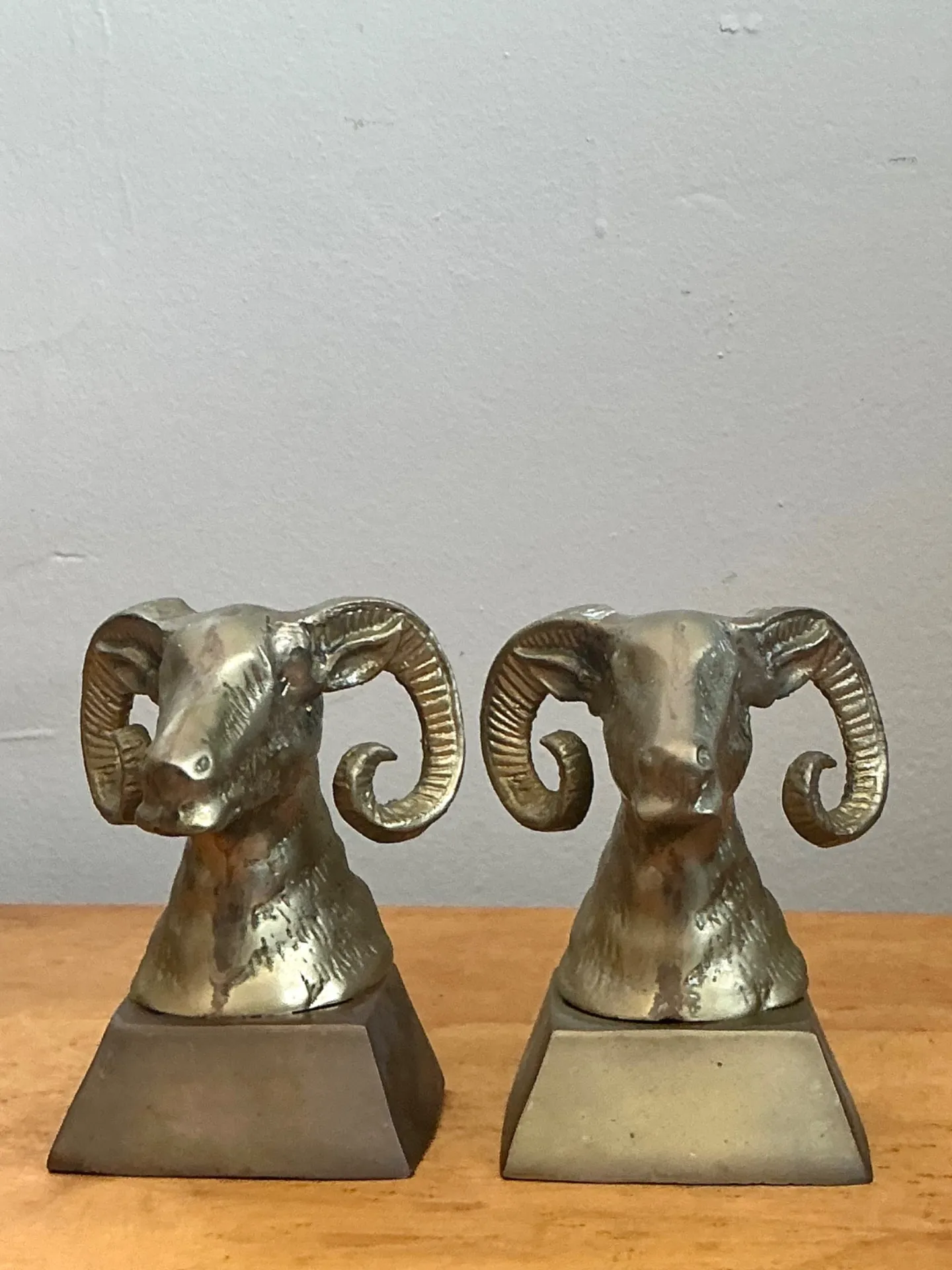 Vintage Brass Ram Bust Bookends - A Pair — additional photo 4